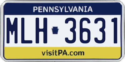 PA license plate MLH3631