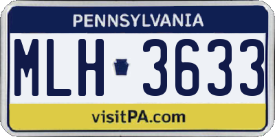 PA license plate MLH3633