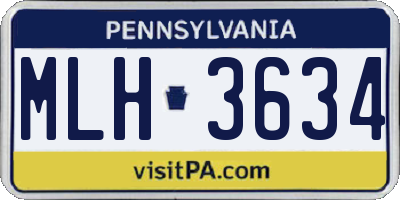 PA license plate MLH3634