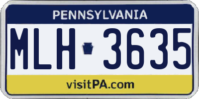 PA license plate MLH3635
