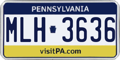 PA license plate MLH3636