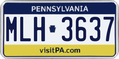 PA license plate MLH3637