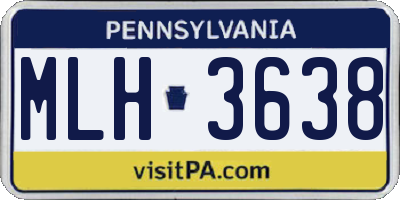 PA license plate MLH3638