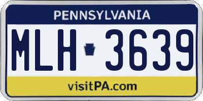 PA license plate MLH3639