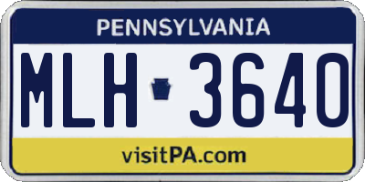 PA license plate MLH3640