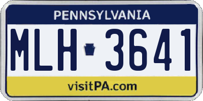 PA license plate MLH3641