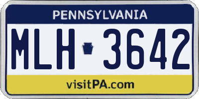 PA license plate MLH3642