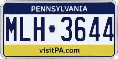 PA license plate MLH3644