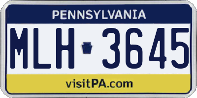 PA license plate MLH3645