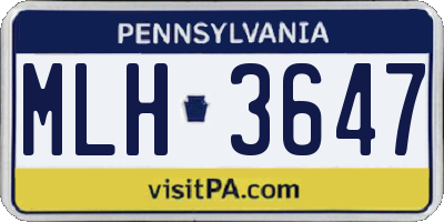 PA license plate MLH3647