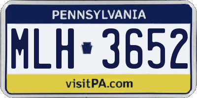 PA license plate MLH3652