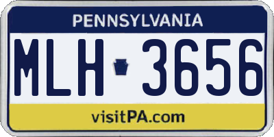 PA license plate MLH3656