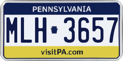 PA license plate MLH3657