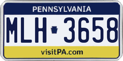PA license plate MLH3658