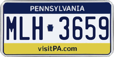 PA license plate MLH3659