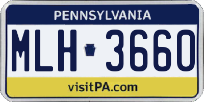 PA license plate MLH3660