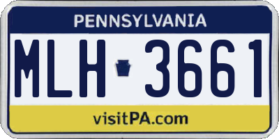 PA license plate MLH3661