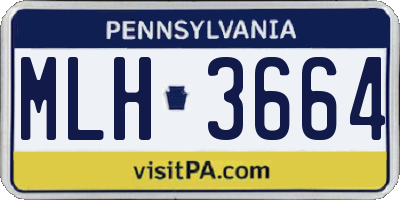 PA license plate MLH3664
