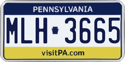 PA license plate MLH3665