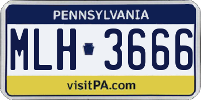 PA license plate MLH3666