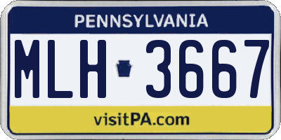 PA license plate MLH3667