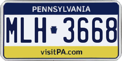 PA license plate MLH3668