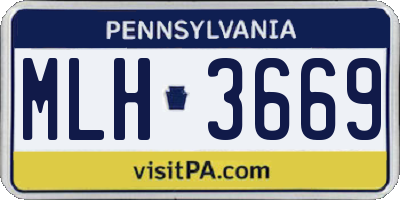 PA license plate MLH3669