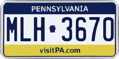 PA license plate MLH3670