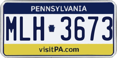 PA license plate MLH3673