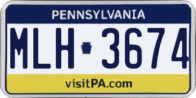 PA license plate MLH3674