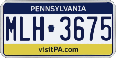 PA license plate MLH3675