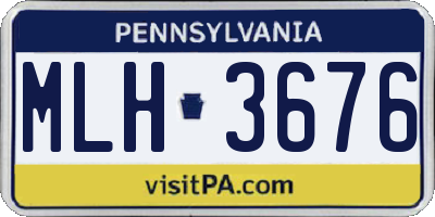 PA license plate MLH3676