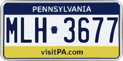 PA license plate MLH3677