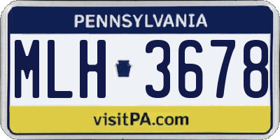PA license plate MLH3678