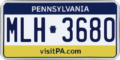PA license plate MLH3680