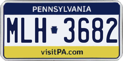 PA license plate MLH3682