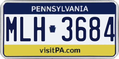 PA license plate MLH3684