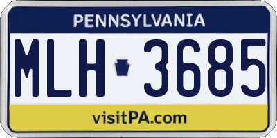PA license plate MLH3685
