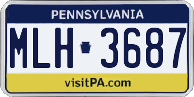 PA license plate MLH3687