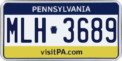 PA license plate MLH3689