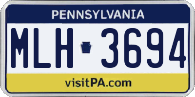 PA license plate MLH3694