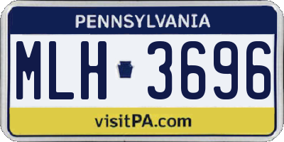 PA license plate MLH3696