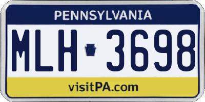 PA license plate MLH3698