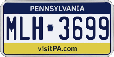 PA license plate MLH3699