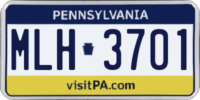 PA license plate MLH3701