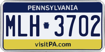 PA license plate MLH3702