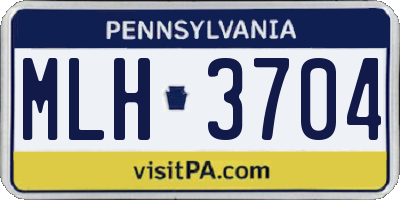 PA license plate MLH3704