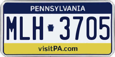 PA license plate MLH3705