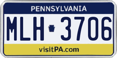 PA license plate MLH3706