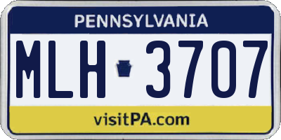 PA license plate MLH3707
